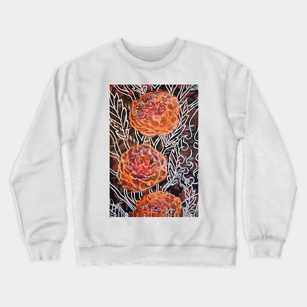 Trellis Poppies Crewneck Sweatshirt by MagsWilliamson